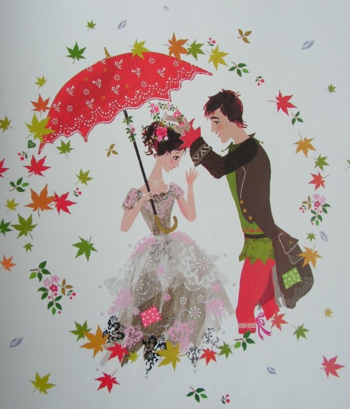 Принц и принцесса под зонтом