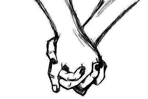 Рисунок: Рука в руке влюбленных