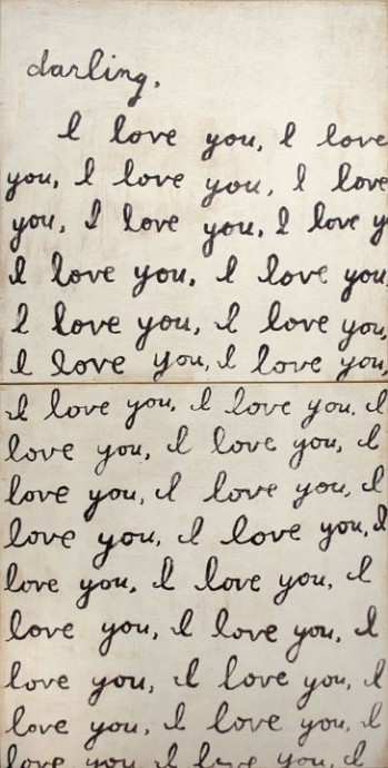 Записка I love you, написанная на весь листок